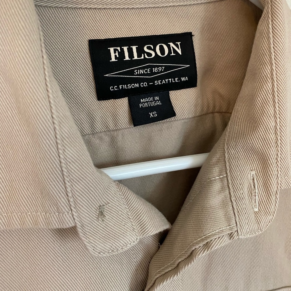 Filson XS 100% Cotton Button Up-Tan/Khaki Color